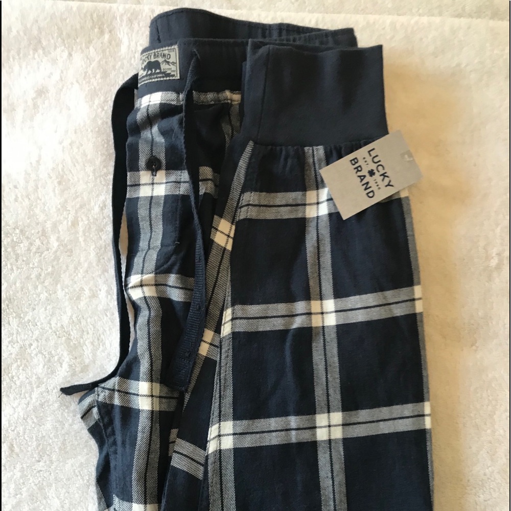 Lucky Navy Plaid Sleepwear Comfy Pants